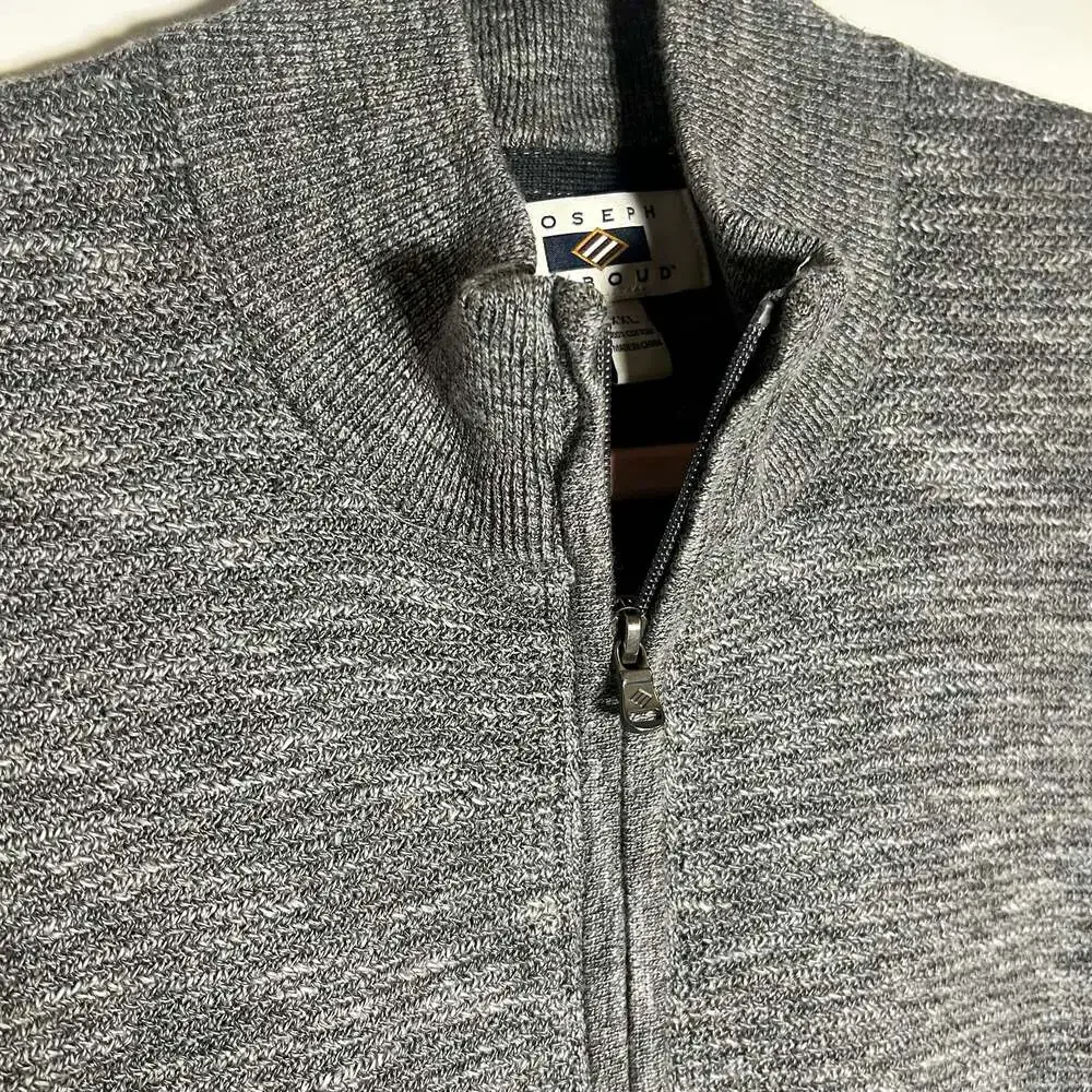 Joseph Abboud Heritage Men's Gray Mock Neck Quarter Zip Pullover Sweater XXL